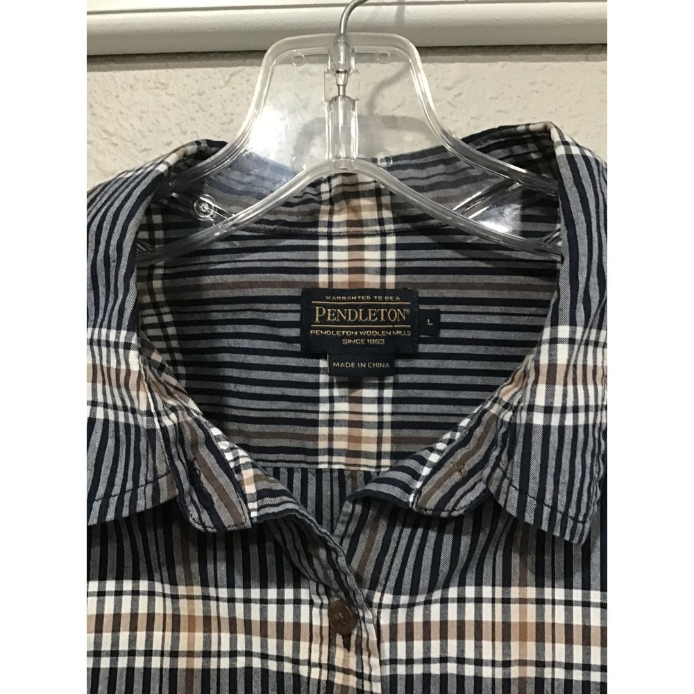 Pendleton Womens Cotton Plaid Button Up Shirt L Preppy Heritage Cabincore Casual - Picture 2 of 5